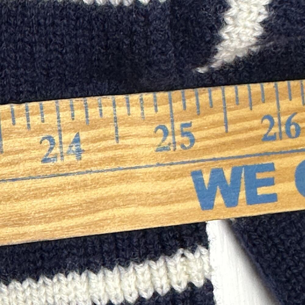 Lauren Ralph Lauren Navy White Striped Sweater Large Mock Neck Preppy Coastal - Picture 7 of 12